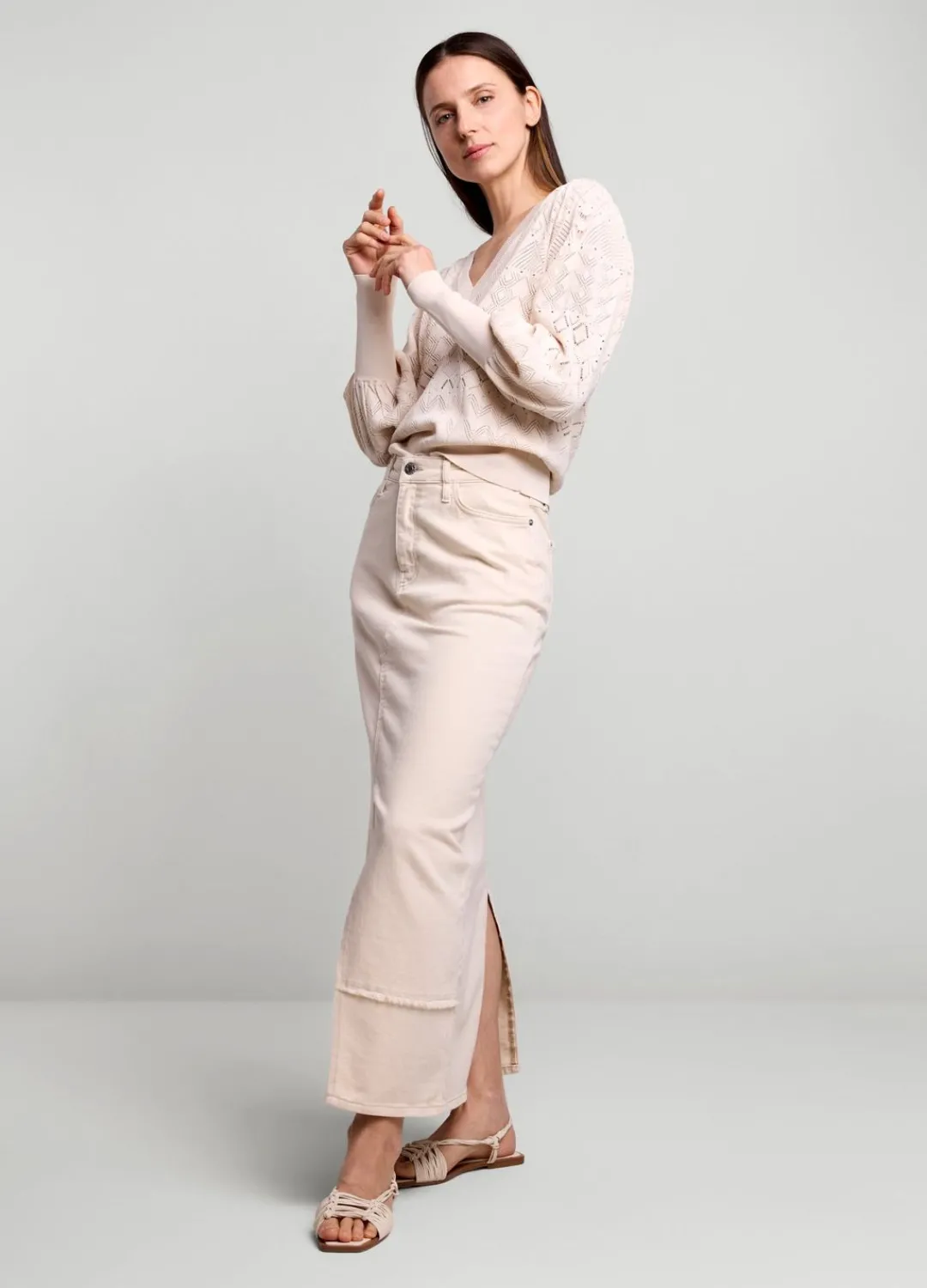 Discount Summum Ajour-Knit Jumper Creme