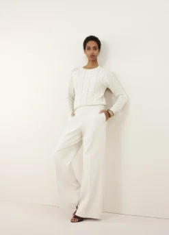 Outlet Summum Ajour-Knit Jumper Creme