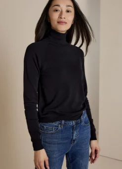 Outlet Summum Basic Polo Neck Jumper Black