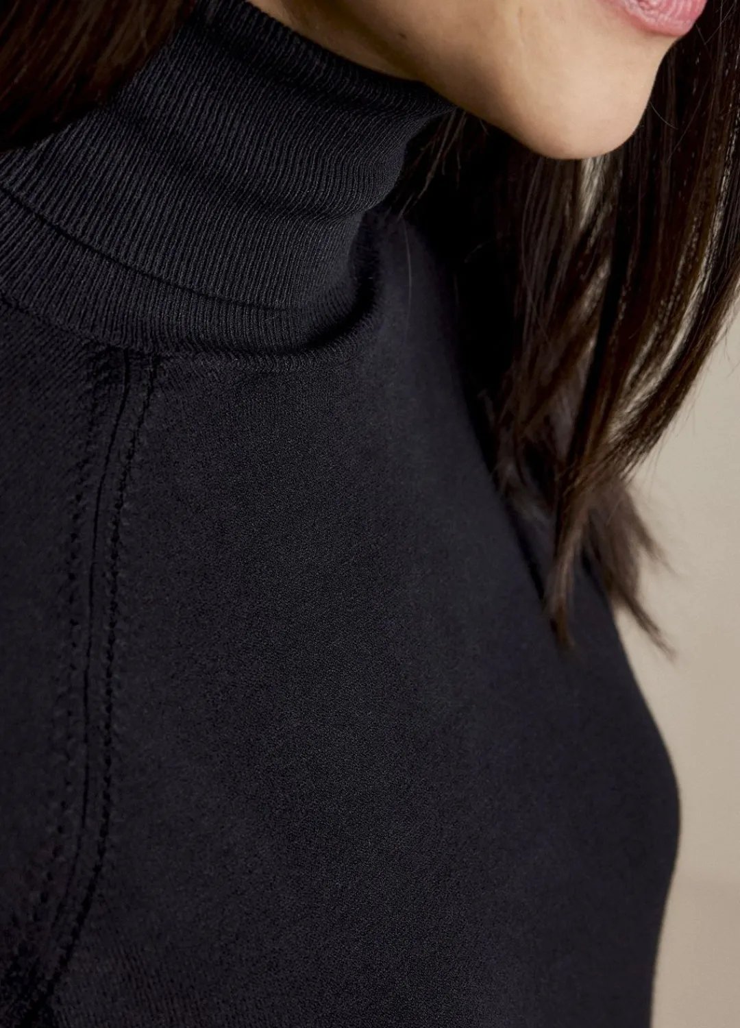 Outlet Summum Basic Polo Neck Jumper Black