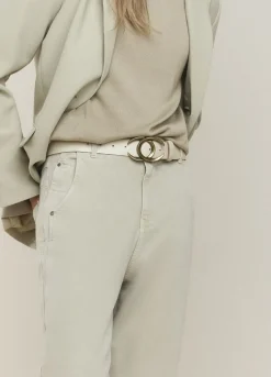 Best Summum Belt With Oval Buckle Creme