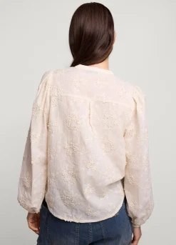 Clearance Summum Blouse With Inlaid Flowers Creme