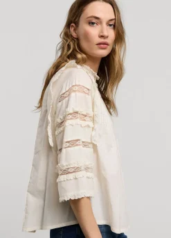 Hot Summum Blouse With Lace Creme