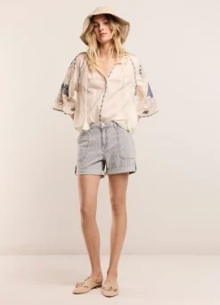Online Summum Bohemian Blouse With Embroidery White