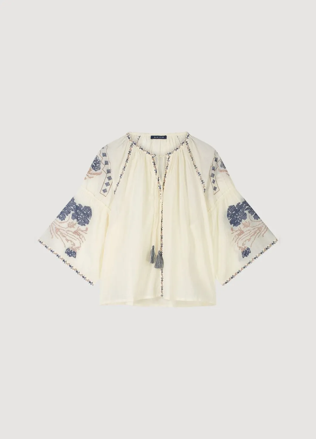 Online Summum Bohemian Blouse With Embroidery White