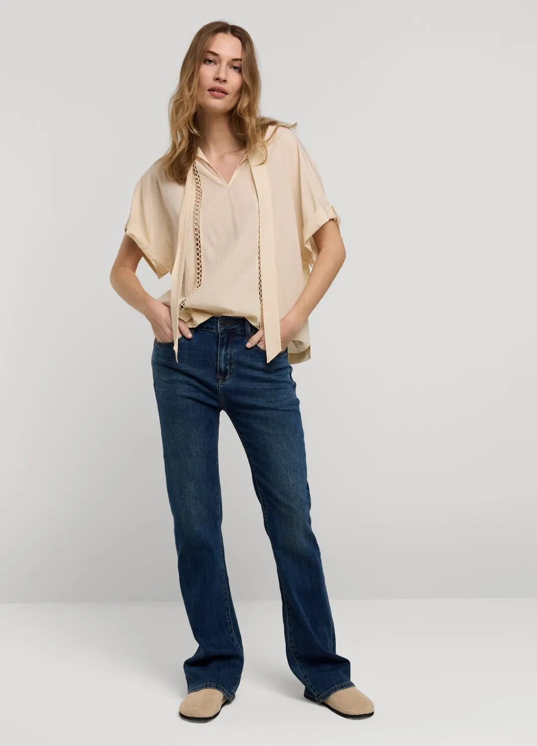 Online Summum Bow-Tie Top Creme