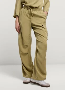 New Summum Cargo Trousers With Elasticated Waistband Green