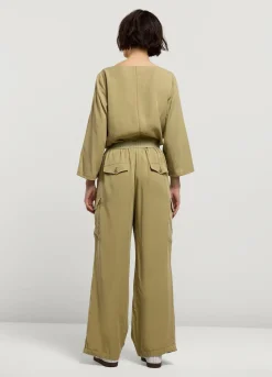 New Summum Cargo Trousers With Elasticated Waistband Green