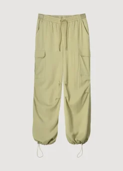 New Summum Cargo Trousers With Elasticated Waistband Green