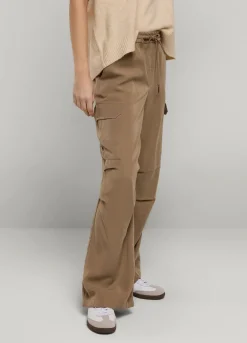 Fashion Summum Cargo Trousers With Elasticated Waistband Grey