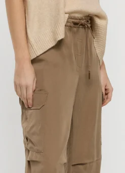 Fashion Summum Cargo Trousers With Elasticated Waistband Grey