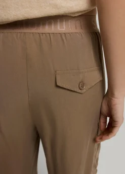 Fashion Summum Cargo Trousers With Elasticated Waistband Grey