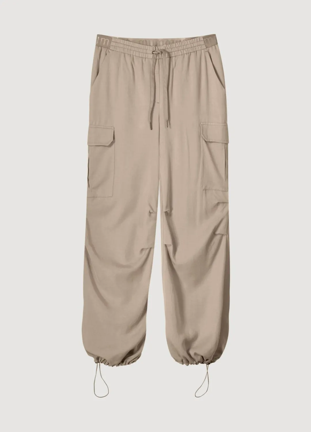 Fashion Summum Cargo Trousers With Elasticated Waistband Grey