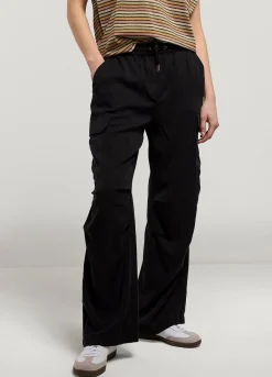 Outlet Summum Cargo Trousers With Elasticated Waistband Black