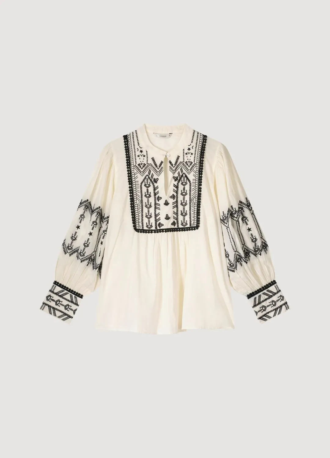 Fashion Summum Contrast Top Creme