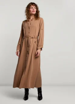 Fashion Summum Cool Button-Down Dress Brown