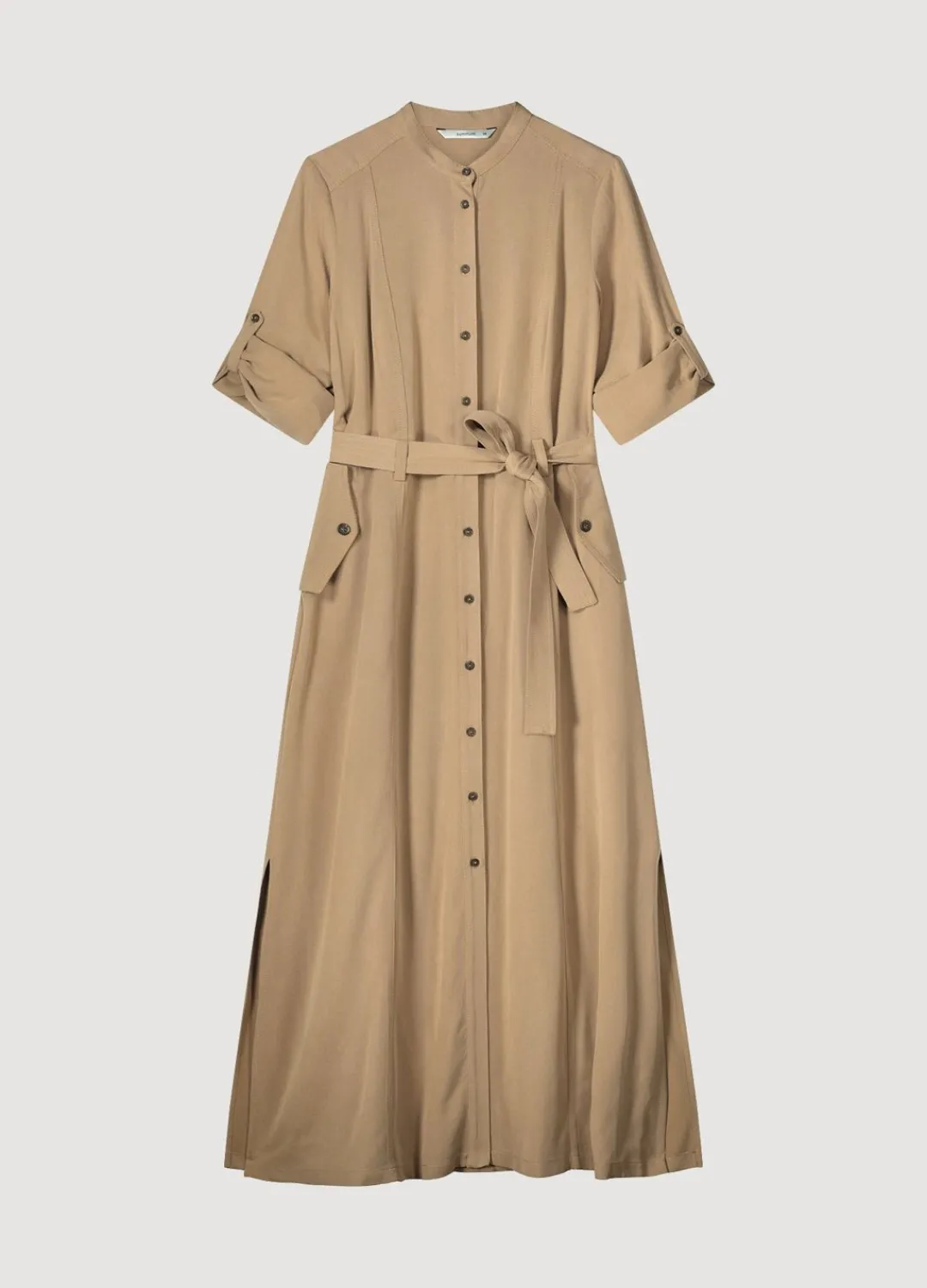 Fashion Summum Cool Button-Down Dress Brown