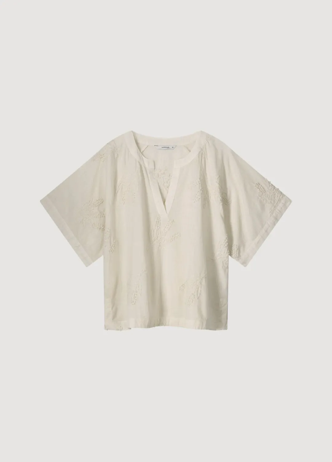 Outlet Summum Cotton-Linen Blouse Creme