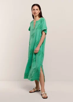 Discount Summum Cotton-Linen Dress Green