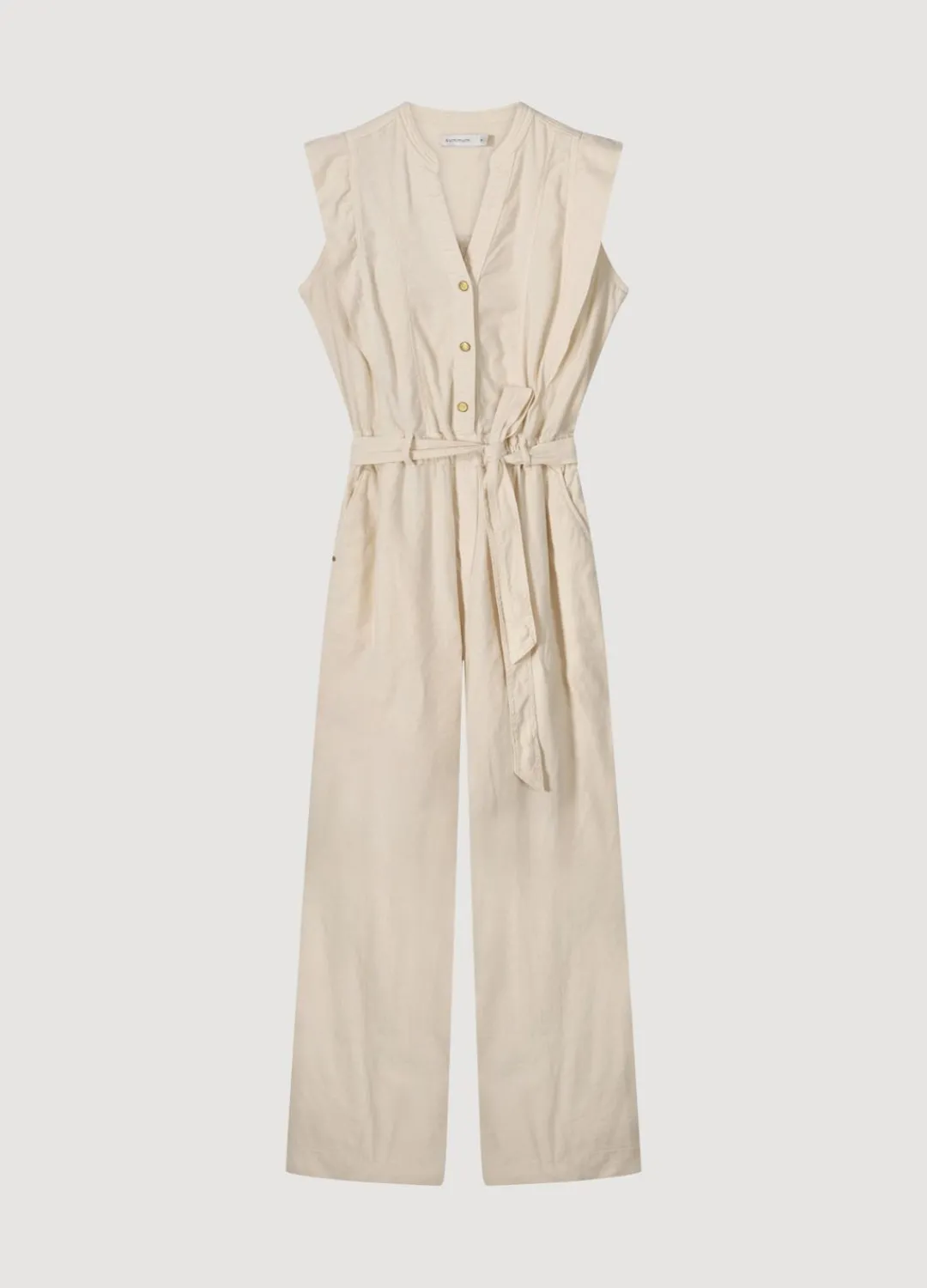 Online Summum Cotton-Linen Jumpsuit Creme