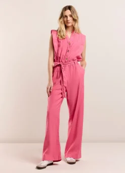 Sale Summum Cotton-Linen Jumpsuit Pink