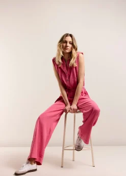Sale Summum Cotton-Linen Jumpsuit Pink