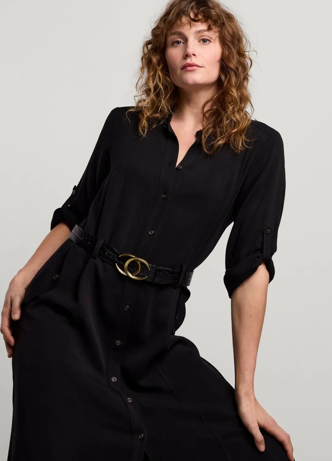Best Summum Crocodile Effect Belt Black