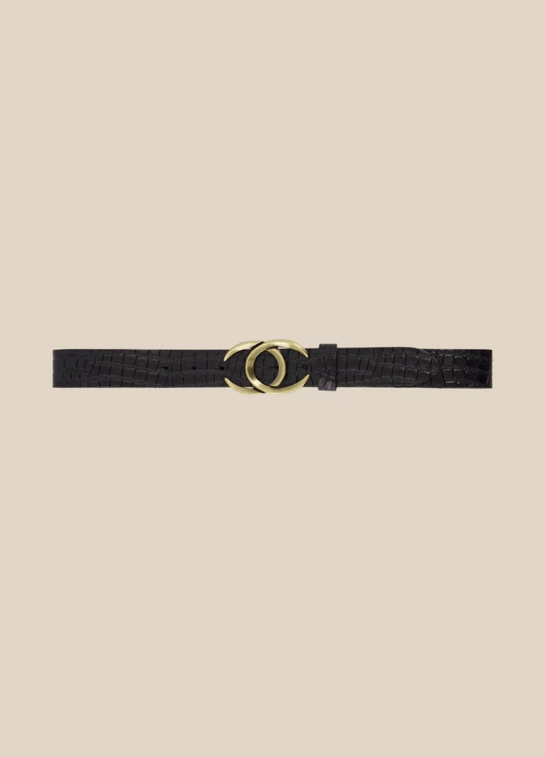 Best Summum Crocodile Effect Belt Black