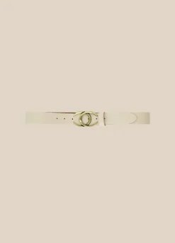 New Summum Crocodile Effect Belt Creme