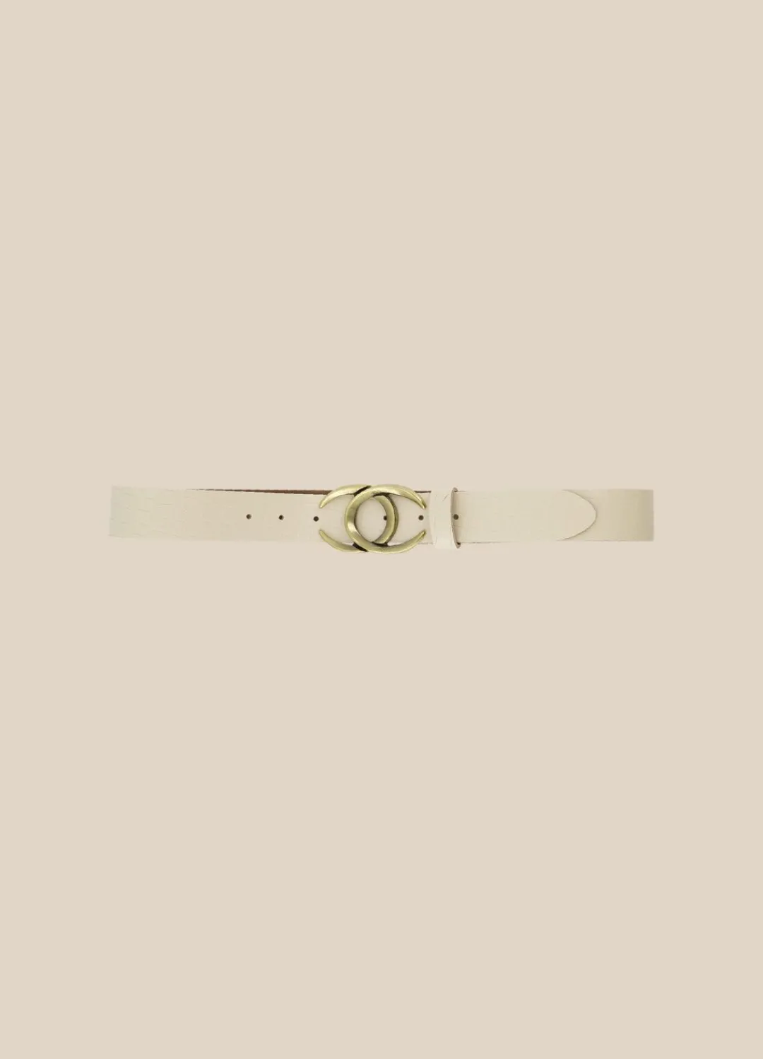 New Summum Crocodile Effect Belt Creme