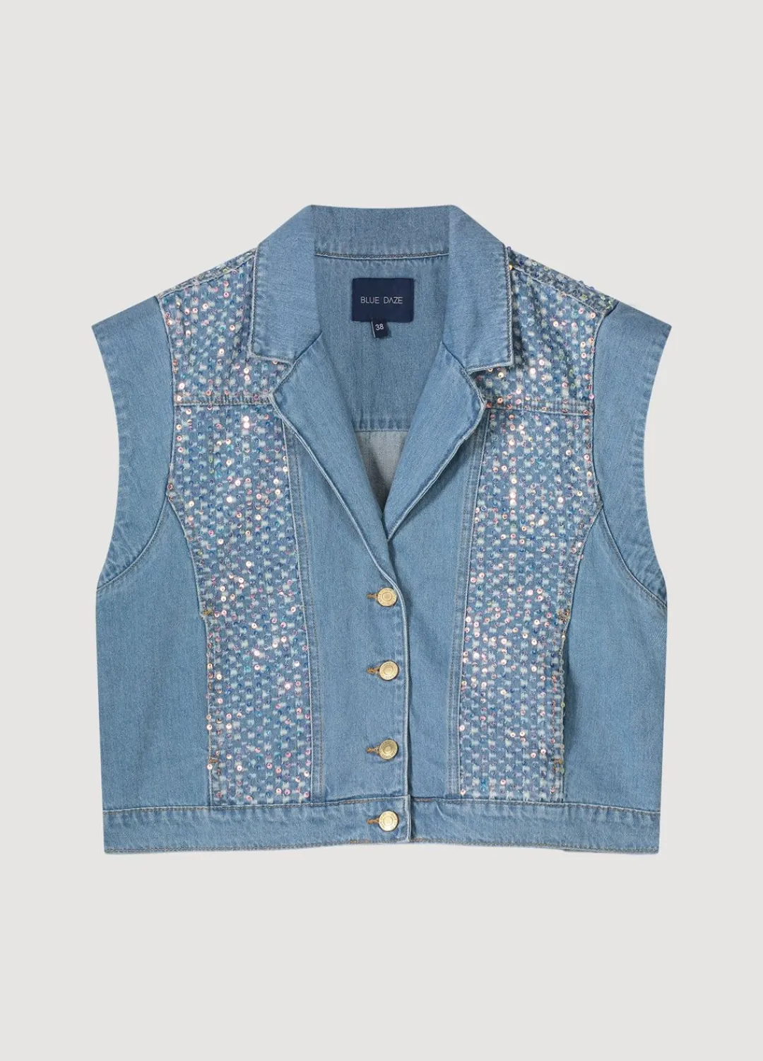 Clearance Summum Denim Gilet Blue