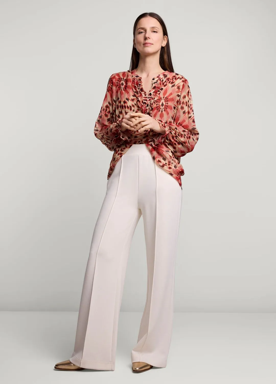 Discount Summum Double Ruffle Top Pink