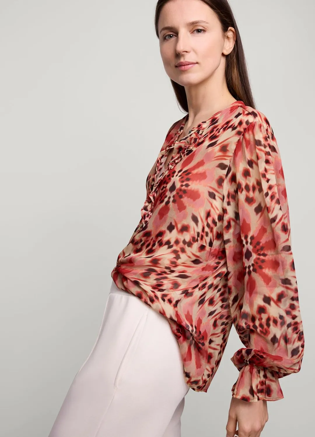 Discount Summum Double Ruffle Top Pink