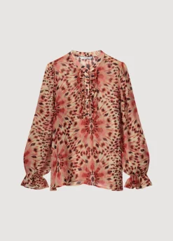 Discount Summum Double Ruffle Top Pink
