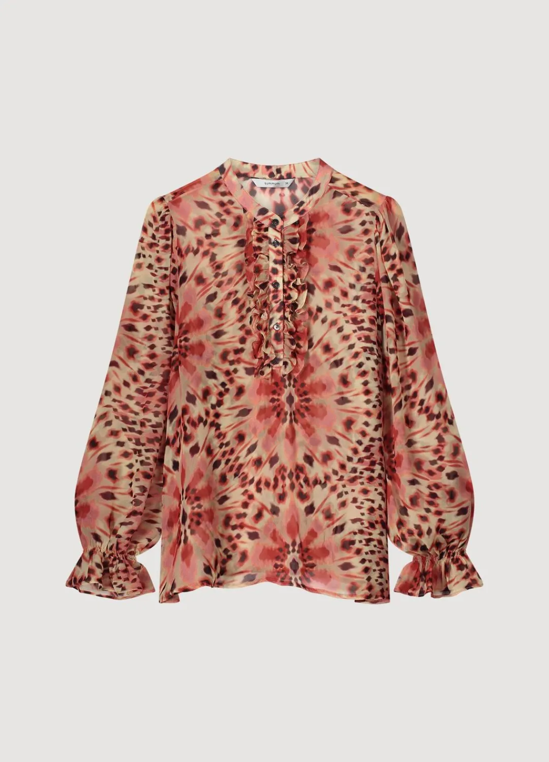 Discount Summum Double Ruffle Top Pink