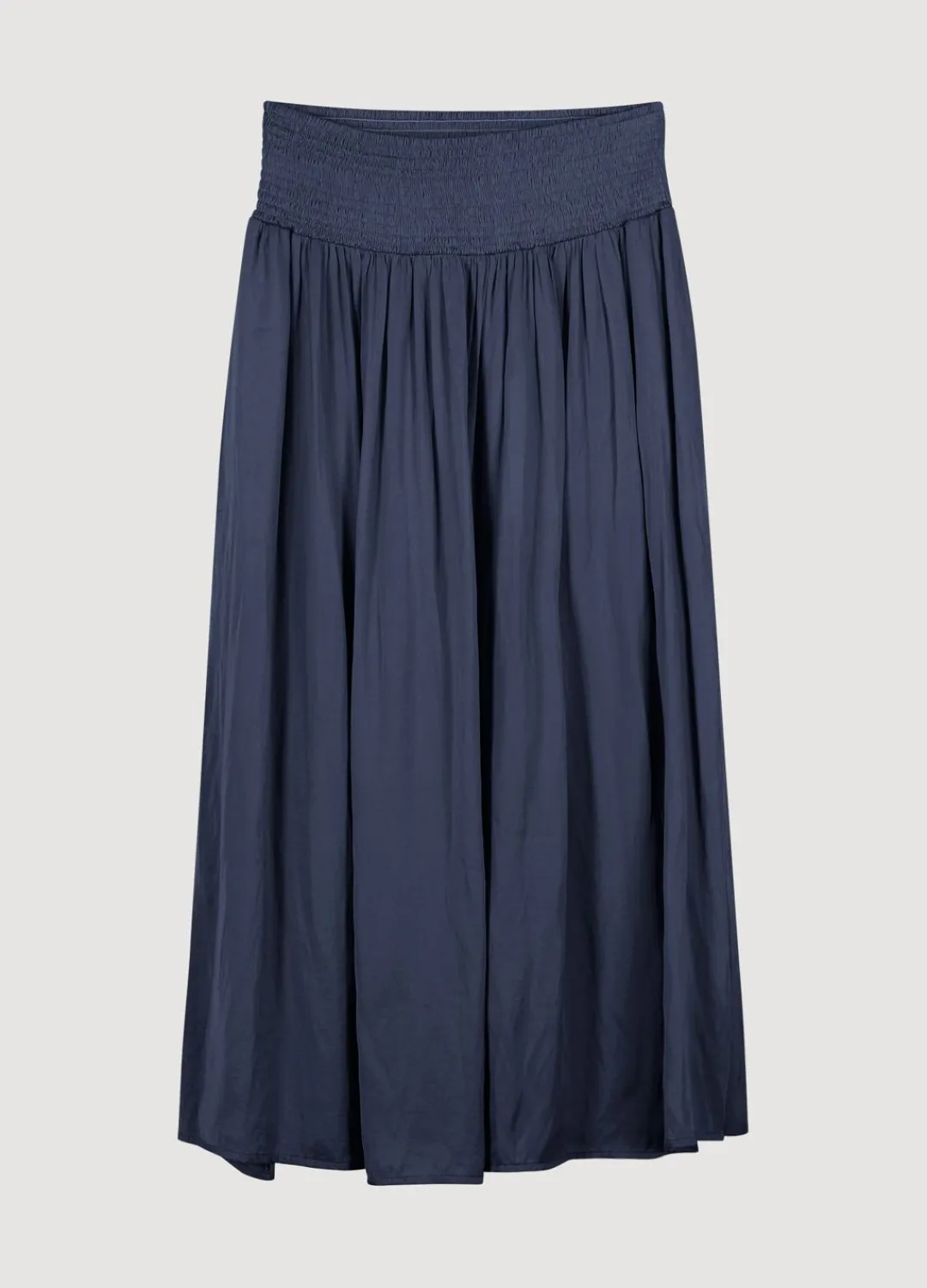 Fashion Summum Drapey Satin Skirt Blue