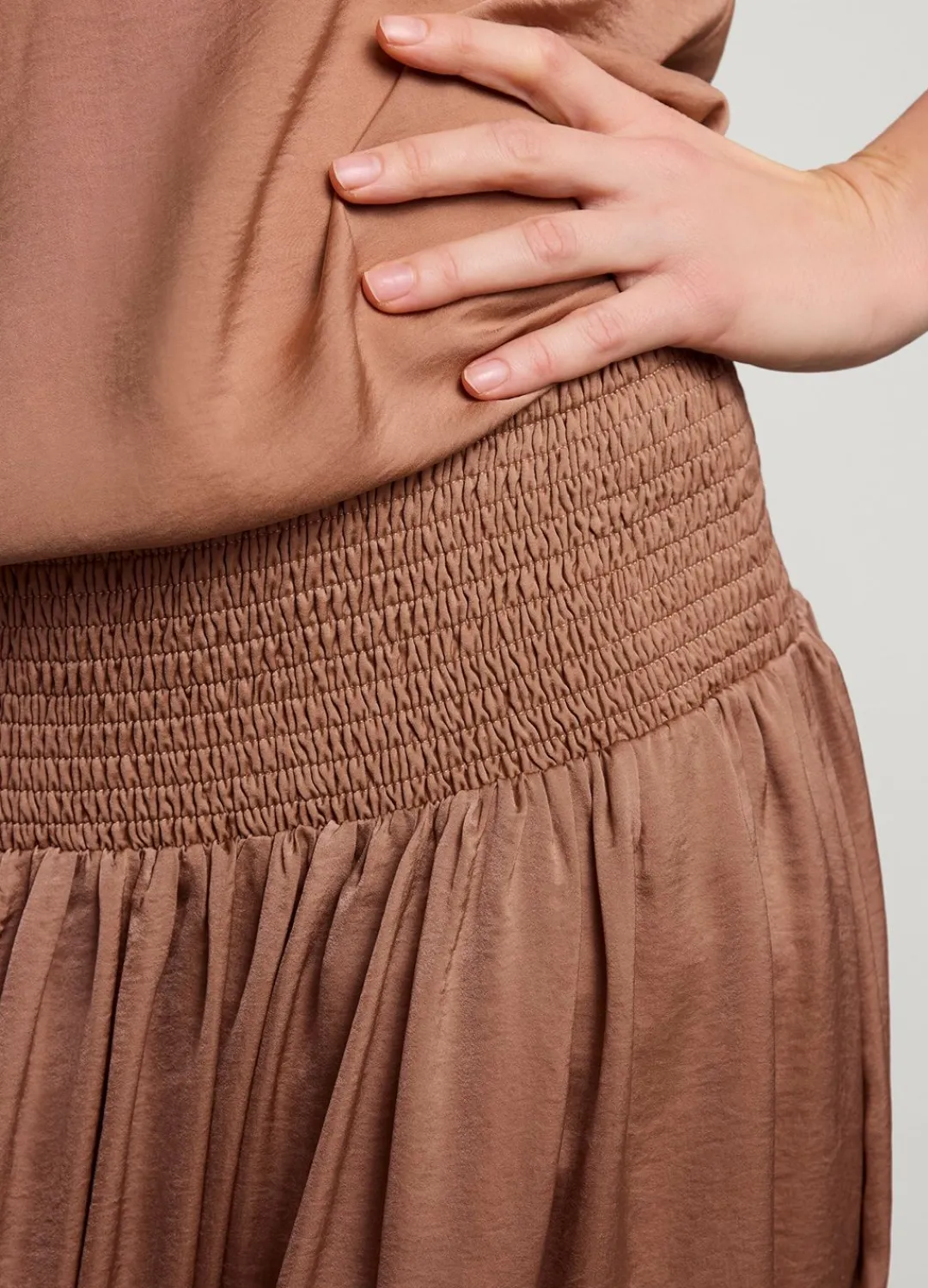 Sale Summum Drapey Satin Skirt Brown