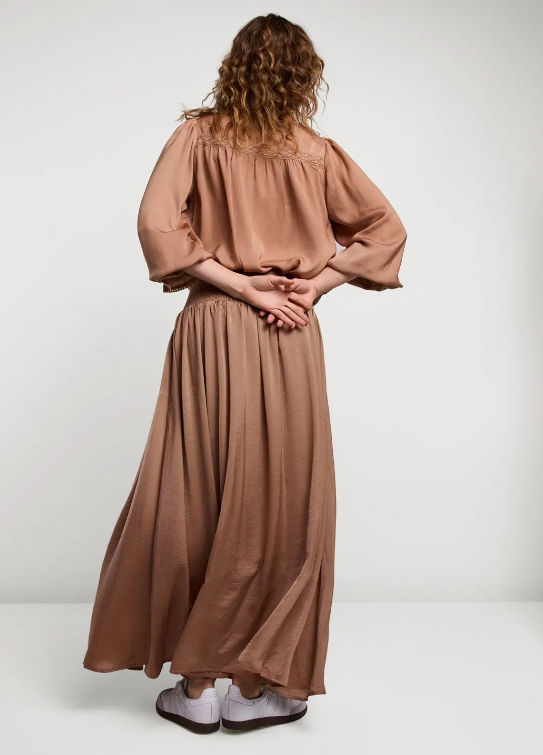 Sale Summum Drapey Satin Skirt Brown