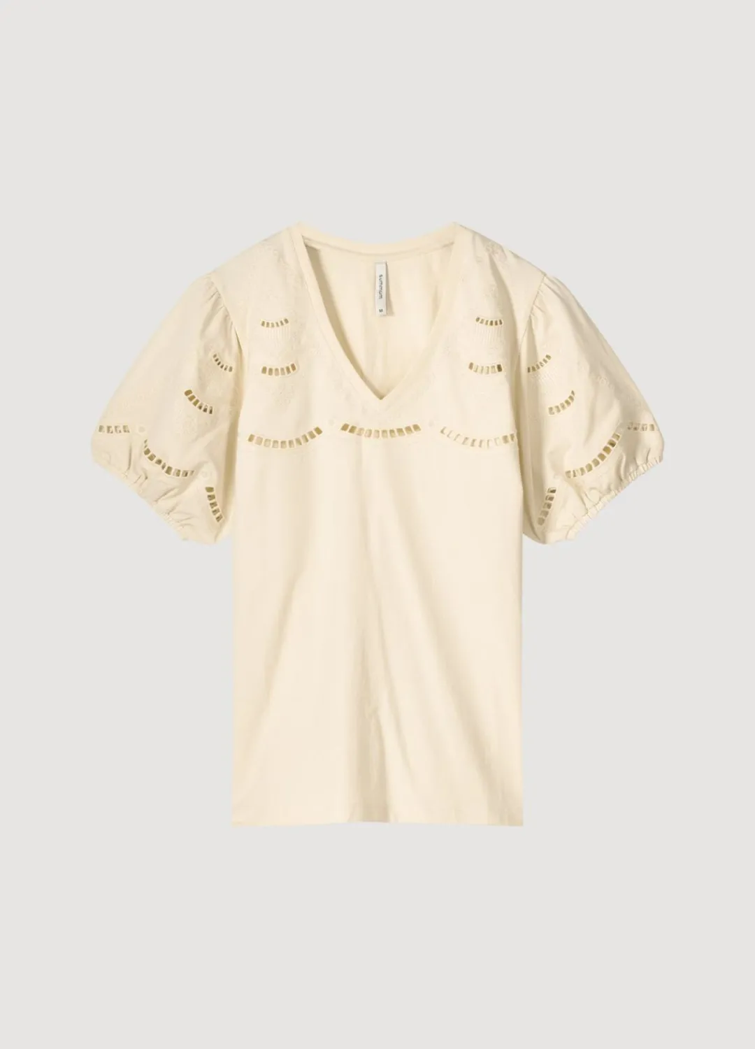 Clearance Summum English Embroidery Jersey Top Creme
