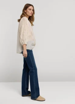 Online Summum English Embroidery Top Creme
