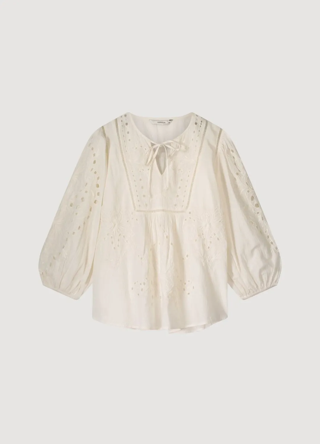 Online Summum English Embroidery Top Creme