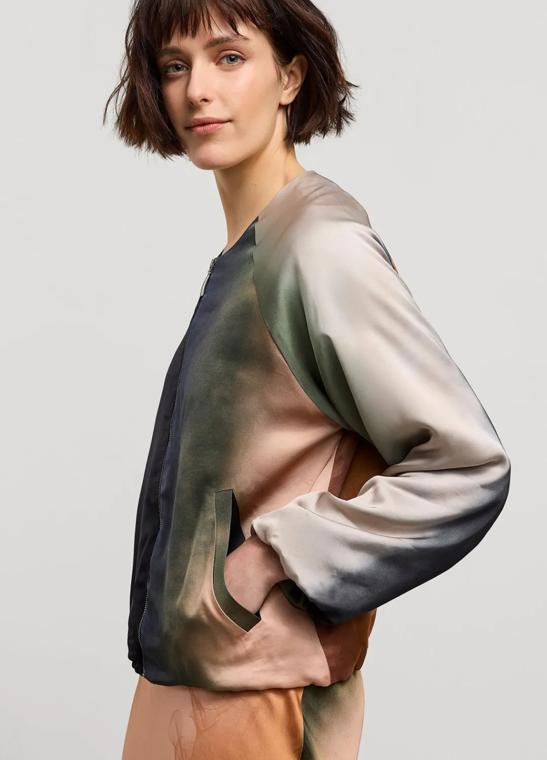 Outlet Summum Faded Bomber Jacket Multicolor