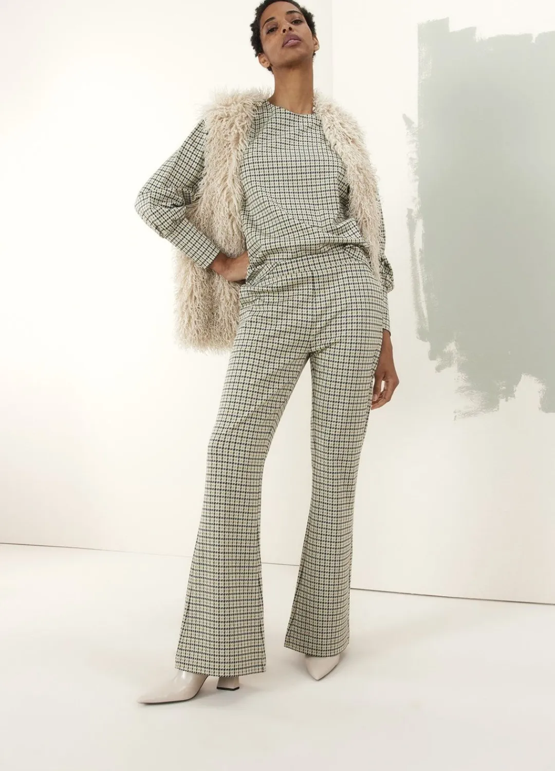 Fashion Summum Faux Fur Gilet Creme