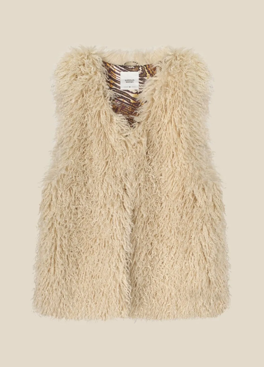 Fashion Summum Faux Fur Gilet Creme