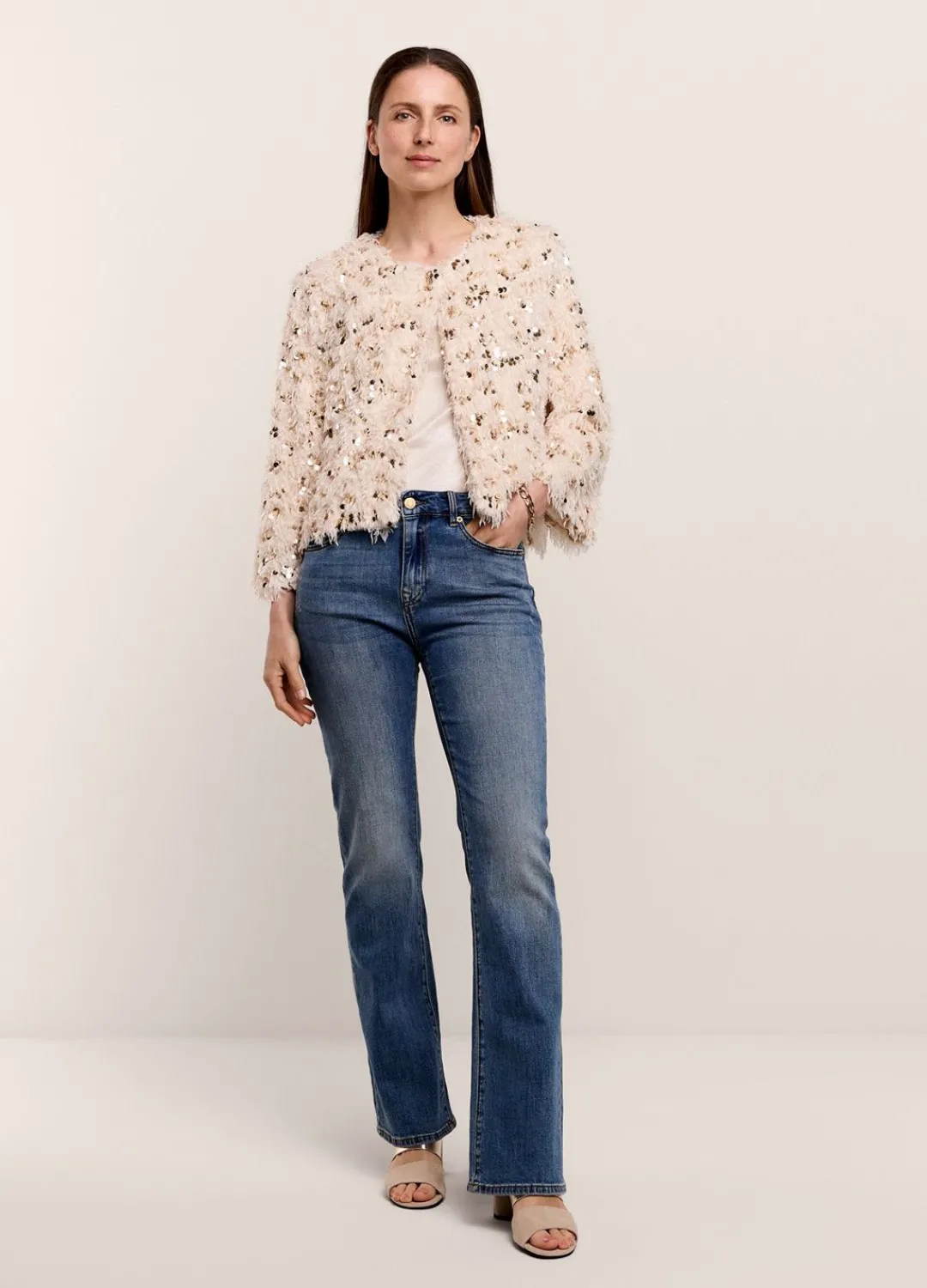 Clearance Summum Festive Short Jacket Creme