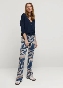 Hot Summum Fine-Knit Cardigan Blue