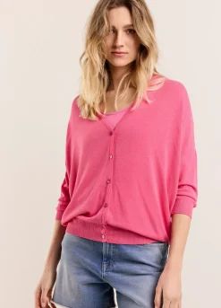 Best Summum Fine-Knit Cardigan Pink
