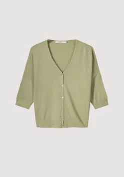 Hot Summum Fine-Knit Cardigan Green