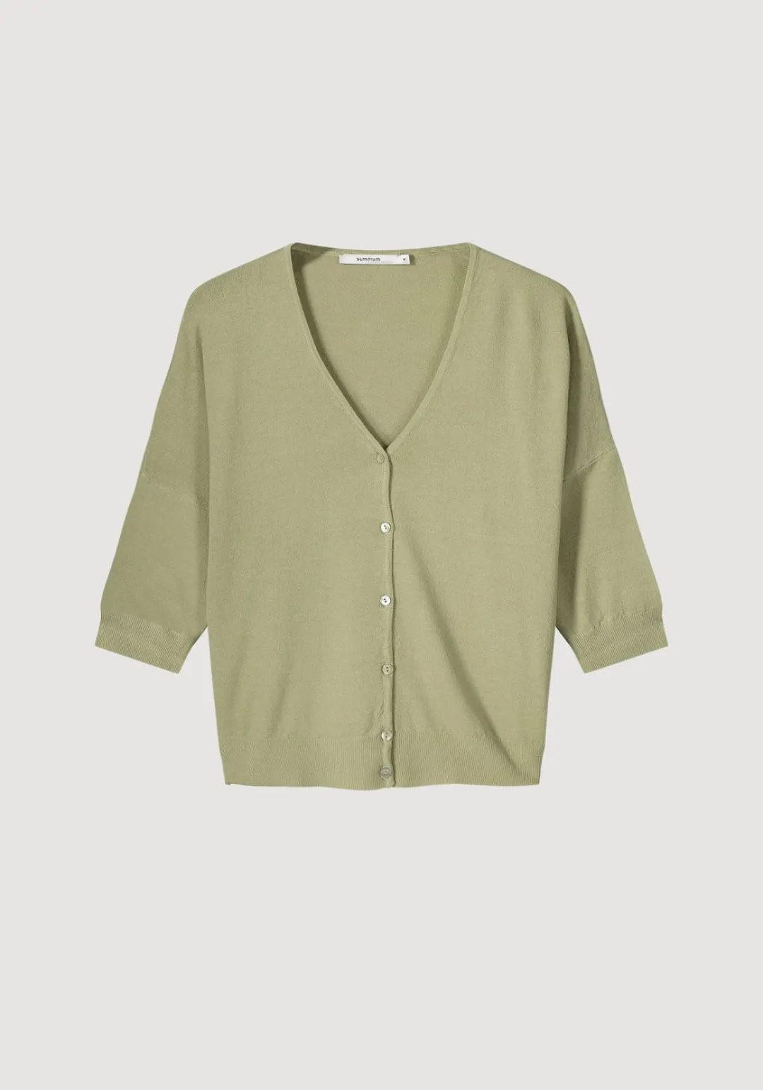 Hot Summum Fine-Knit Cardigan Green