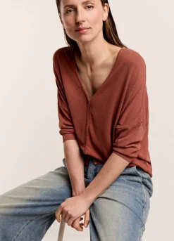 Sale Summum Fine-Knit Cardigan Brown